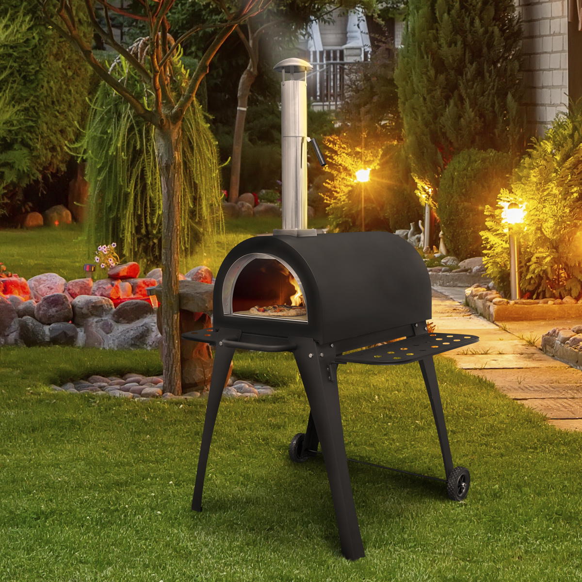 Dellonda Outdoor Wood-Fired Pizza Oven & Smoker