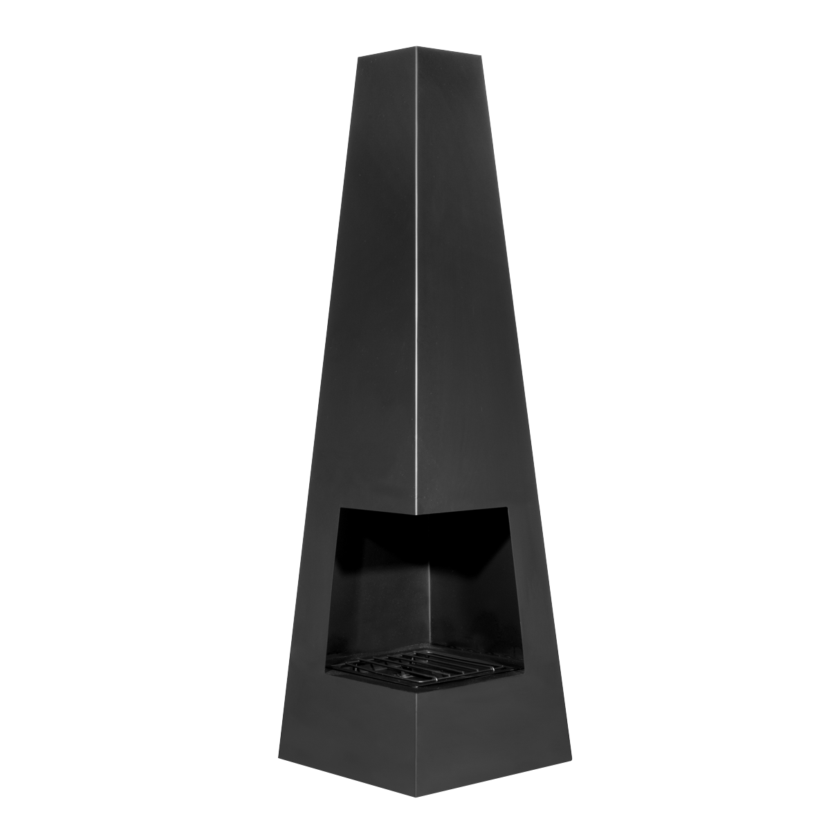Dellonda Chiminea, Wood Burner, Heater for Outdoors W45cm x H150cm - Black Steel