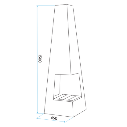 Dellonda Chiminea, Wood Burner, Heater for Outdoors W45cm x H150cm, Corten Steel