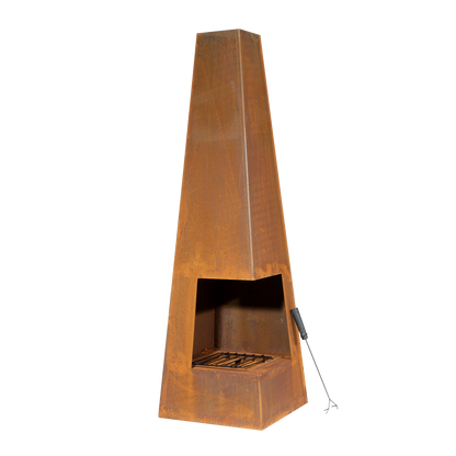 Dellonda Chiminea, Wood Burner, Heater for Outdoors W45cm x H150cm, Corten Steel