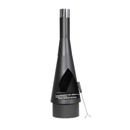 Dellonda Outdoor Chiminea, Fireplace, Fire Pit, Heater, Durable, Black Steel
