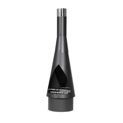 Dellonda Outdoor Chiminea, Fireplace, Fire Pit, Heater, Durable, Black Steel