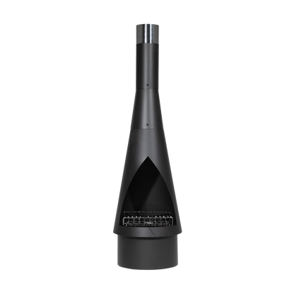 Dellonda Outdoor Chiminea, Fireplace, Fire Pit, Heater, Durable, Black Steel