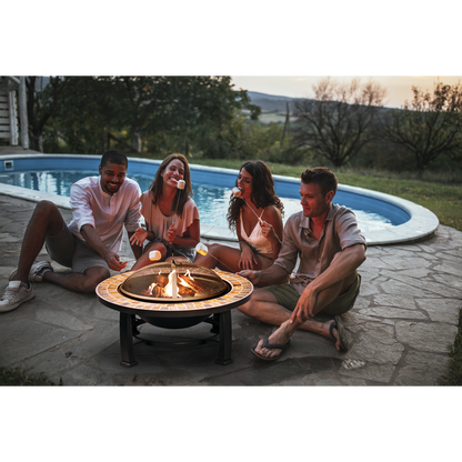 Dellonda 76cm Deluxe Traditional Style Fire Pit/Fireplace/Outdoor Heater - Slate