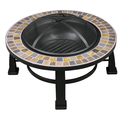 Dellonda 76cm Deluxe Traditional Style Fire Pit/Fireplace/Outdoor Heater - Slate