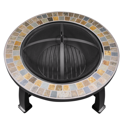 Dellonda 76cm Deluxe Traditional Style Fire Pit/Fireplace/Outdoor Heater - Slate
