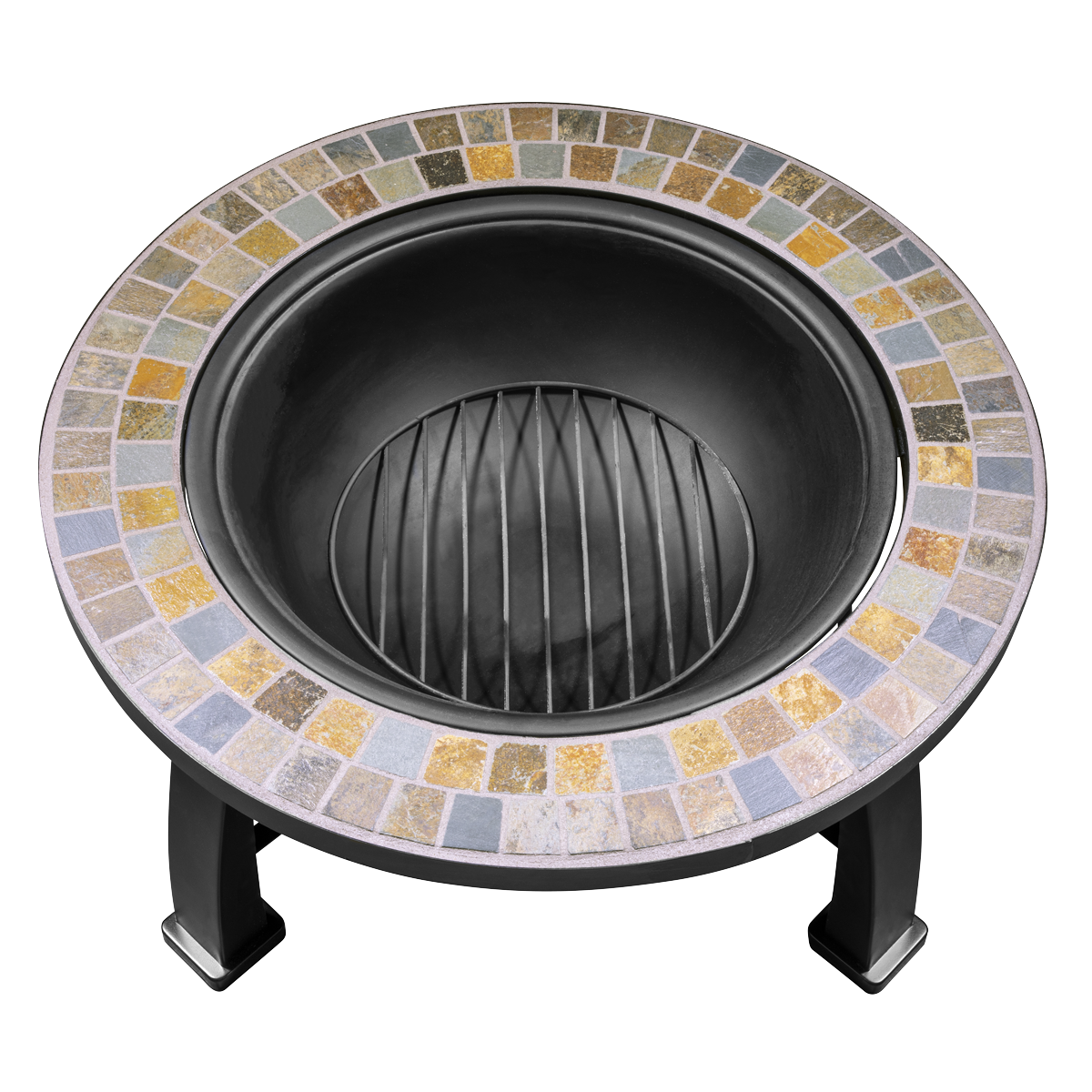 Dellonda 76cm Deluxe Traditional Style Fire Pit/Fireplace/Outdoor Heater - Slate