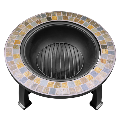 Dellonda 76cm Deluxe Traditional Style Fire Pit/Fireplace/Outdoor Heater - Slate