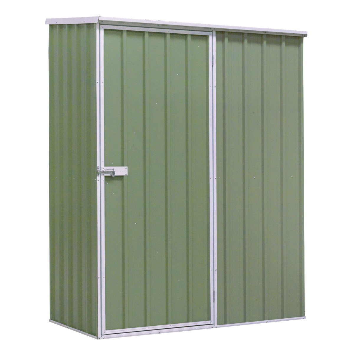 Dellonda Galvanized Steel Storage Shed with Pent Style Roof - Green