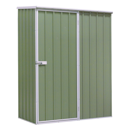 Dellonda Galvanized Steel Storage Shed with Pent Style Roof - Green