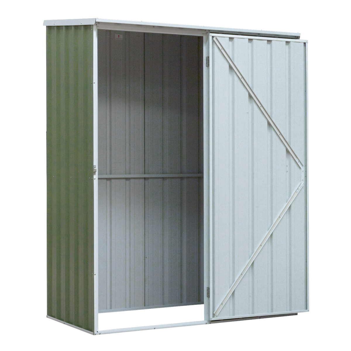 Dellonda Galvanized Steel Storage Shed with Pent Style Roof - Green