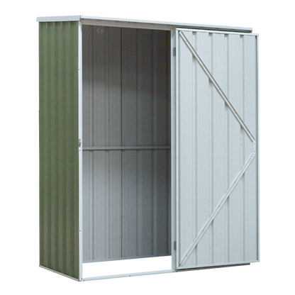 Dellonda Galvanized Steel Storage Shed with Pent Style Roof - Green