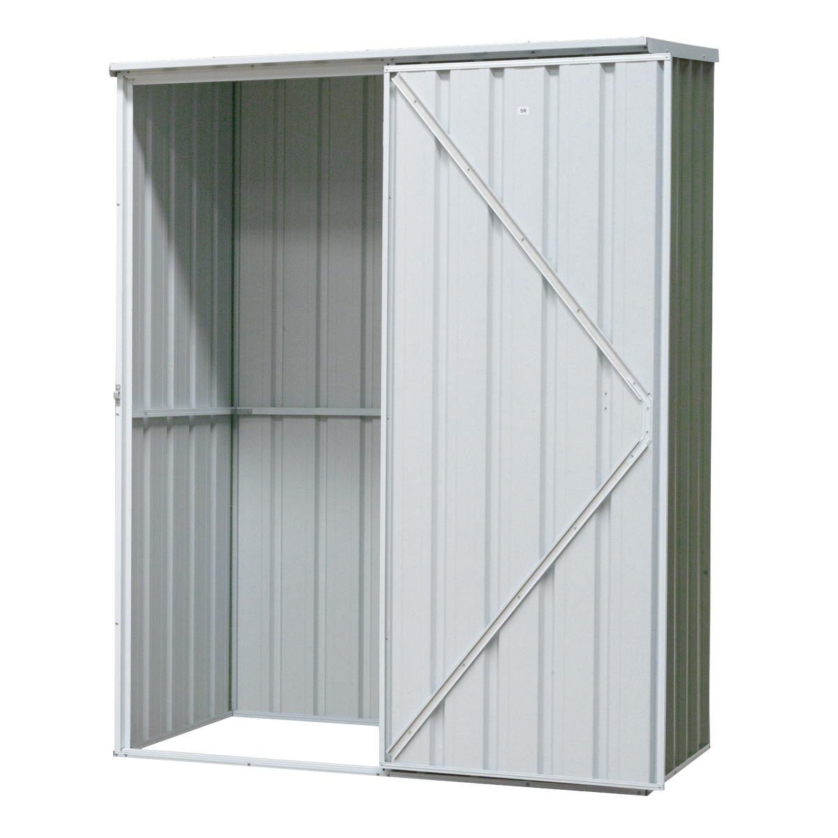 Dellonda Galvanized Steel Storage Shed with Pent Style Roof - Green