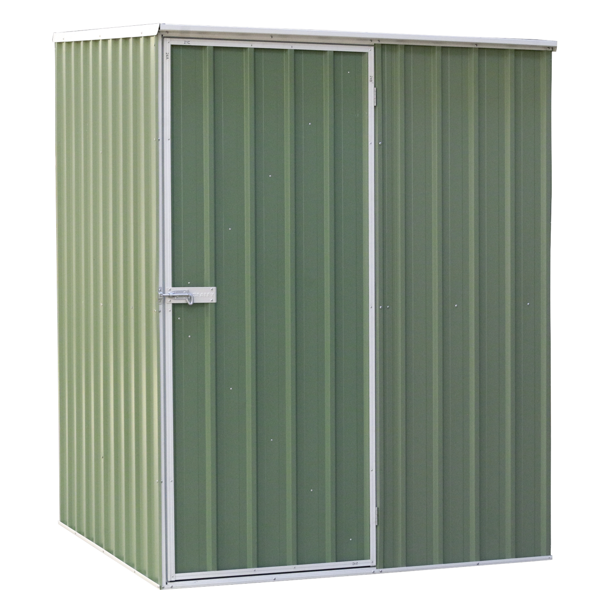 Dellonda Galvanized Steel Storage Shed with Pent Style Roof - Green