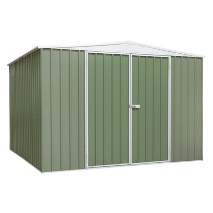 Dellonda Galvanized Steel Storage Shed with Pent Style Roof - Green