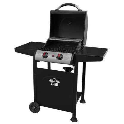 Dellonda 2 Burner Gas BBQ Grill with Piezo Ignition & Thermometer