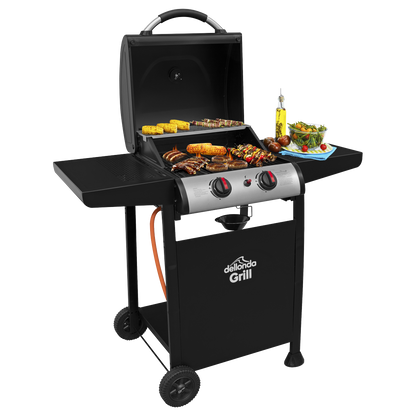 Dellonda 2 Burner Gas BBQ Grill with Piezo Ignition & Thermometer