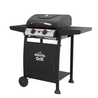 Dellonda 2 Burner Gas BBQ Grill with Piezo Ignition & Thermometer