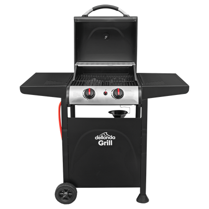 Dellonda 2 Burner Gas BBQ Grill with Piezo Ignition & Thermometer