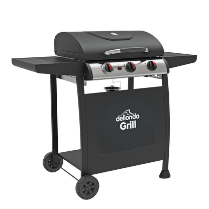 Dellonda 3 Burner Gas BBQ Grill with Piezo Ignition & Thermometer