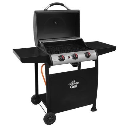 Dellonda 3 Burner Gas BBQ Grill with Piezo Ignition & Thermometer
