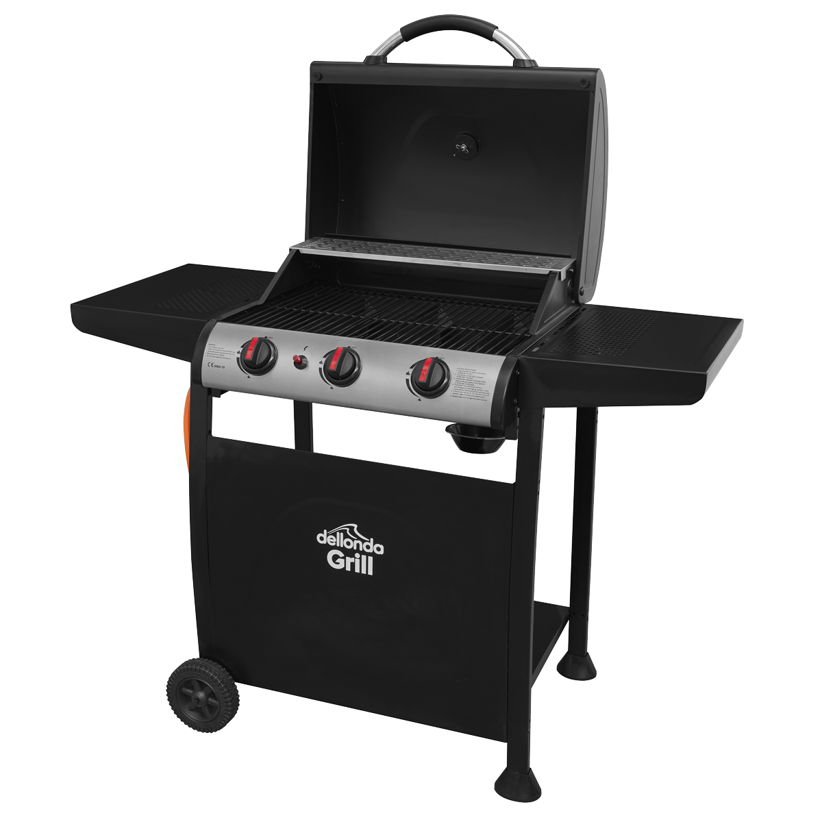 Dellonda 3 Burner Gas BBQ Grill with Piezo Ignition & Thermometer