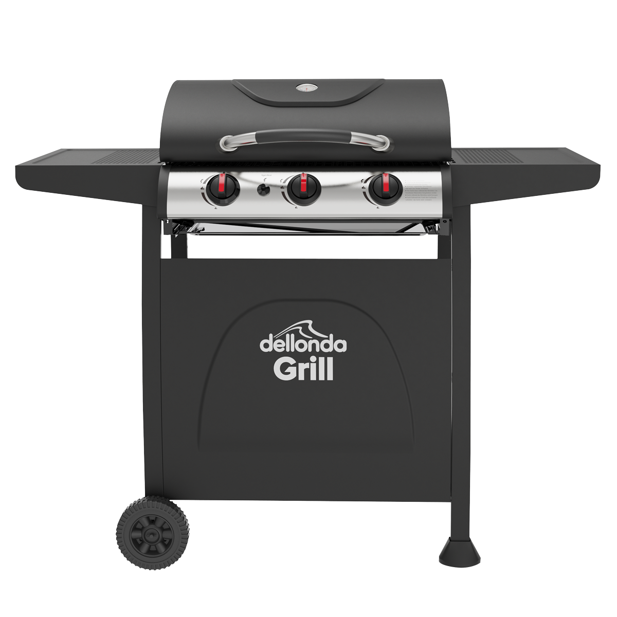 Dellonda 3 Burner Gas BBQ Grill with Piezo Ignition & Thermometer