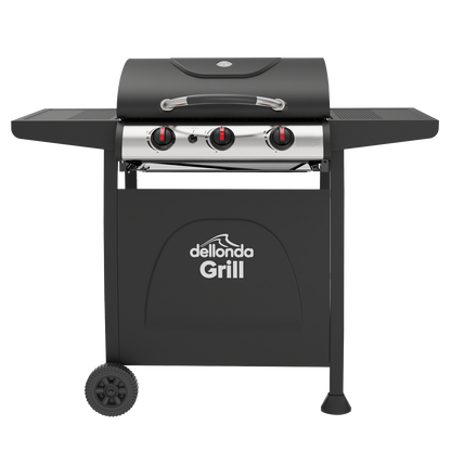 Dellonda 3 Burner Gas BBQ Grill with Piezo Ignition & Thermometer