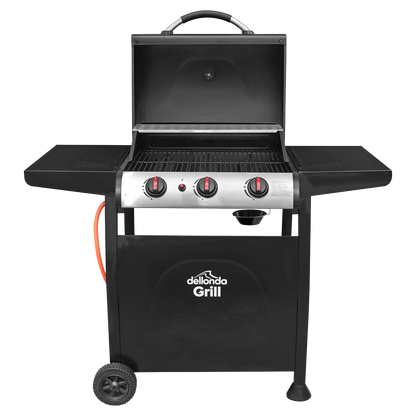 Dellonda 3 Burner Gas BBQ Grill with Piezo Ignition & Thermometer