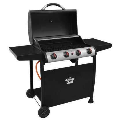 Dellonda 4 Burner Gas BBQ Grill with Piezo Ignition & Thermometer