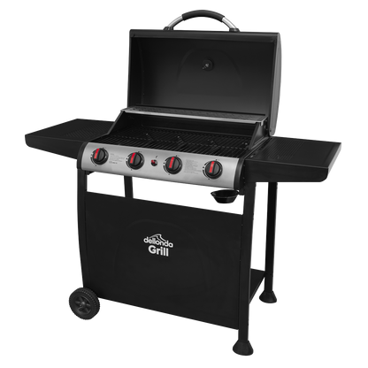 Dellonda 4 Burner Gas BBQ Grill with Piezo Ignition & Thermometer