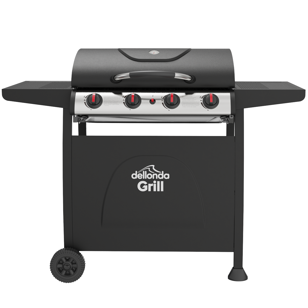 Dellonda 4 Burner Gas BBQ Grill with Piezo Ignition & Thermometer