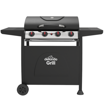 Dellonda 4 Burner Gas BBQ Grill with Piezo Ignition & Thermometer