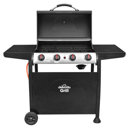 Dellonda 4 Burner Gas BBQ Grill with Piezo Ignition & Thermometer