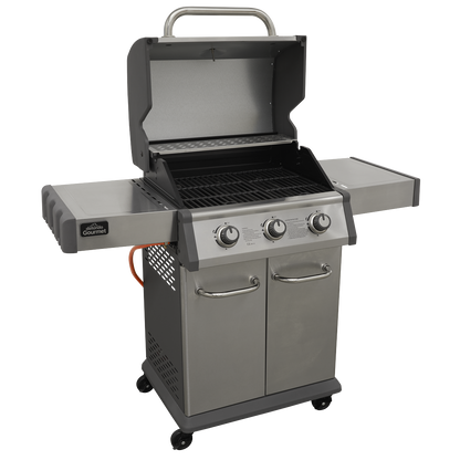 Dellonda 3 Burner Deluxe Gas BBQ Grill with Piezo Ignition & Thermometer - Stainless Steel