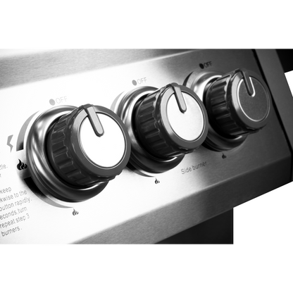 Dellonda 4+1 Burner Deluxe Gas BBQ Grill with Piezo Ignition & Thermometer - Stainless Steel