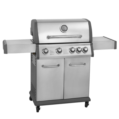Dellonda 4+1 Burner Deluxe Gas BBQ Grill with Piezo Ignition & Thermometer - Stainless Steel