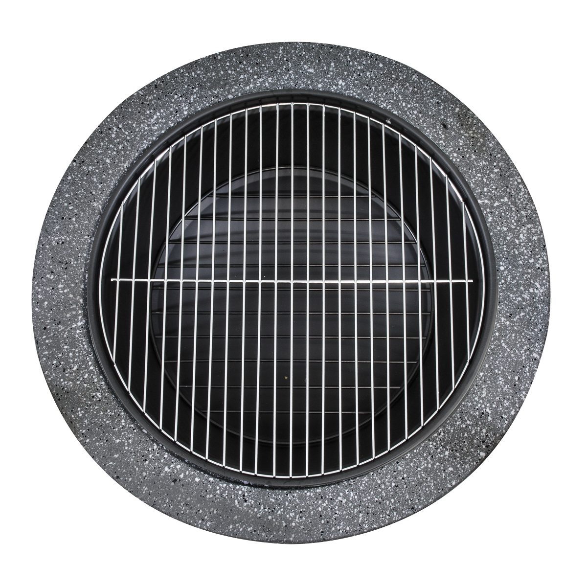 Dellonda Round MgO Fire Pit with BBQ Grill, Ø60cm, Safety Mesh Screen - Dark Grey