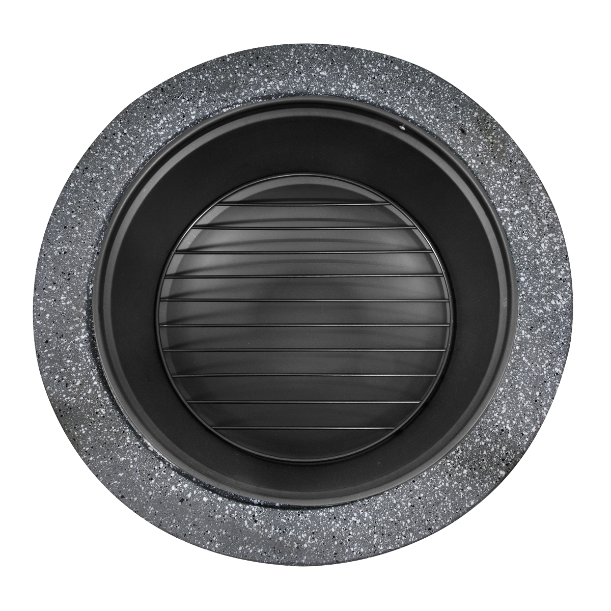 Dellonda Round MgO Fire Pit with BBQ Grill, Ø75cm, Safety Mesh Screen - Dark Grey