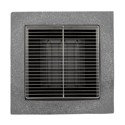 Dellonda Square MgO Fire Pit with BBQ Grill, Safety Mesh Screen - Dark Grey