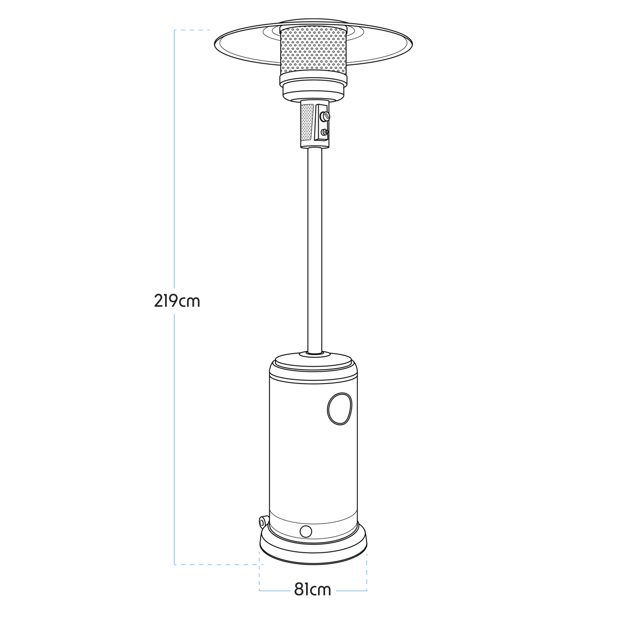 Dellonda Outdoor Garden Gas Patio Heater 13kW Commercial & Domestic Use, Stainless Steel