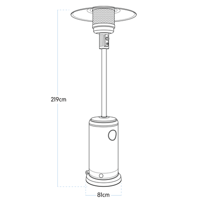 Dellonda Outdoor Garden Gas Patio Heater 13kW Commercial & Domestic Use, Stainless Steel