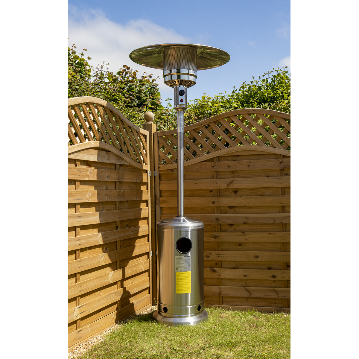Dellonda Outdoor Garden Gas Patio Heater 13kW Commercial & Domestic Use, Stainless Steel