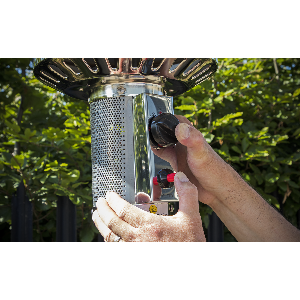 Dellonda Outdoor Garden Gas Patio Heater 13kW Commercial & Domestic Use, Stainless Steel