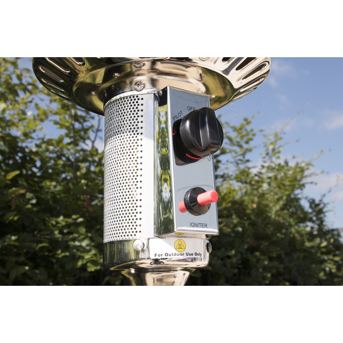 Dellonda Outdoor Garden Gas Patio Heater 13kW Commercial & Domestic Use, Stainless Steel
