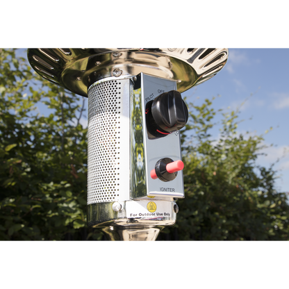 Dellonda Outdoor Garden Gas Patio Heater 13kW Commercial & Domestic Use, Stainless Steel