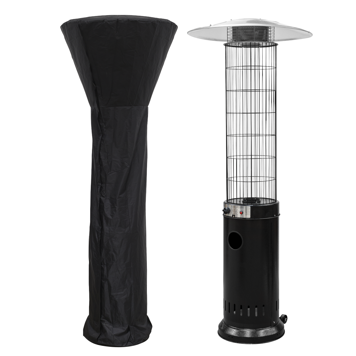 Dellonda Gas Patio Heater 13kW for Commercial & Domestic Use, Black, Supplied with Water Resistant Cover