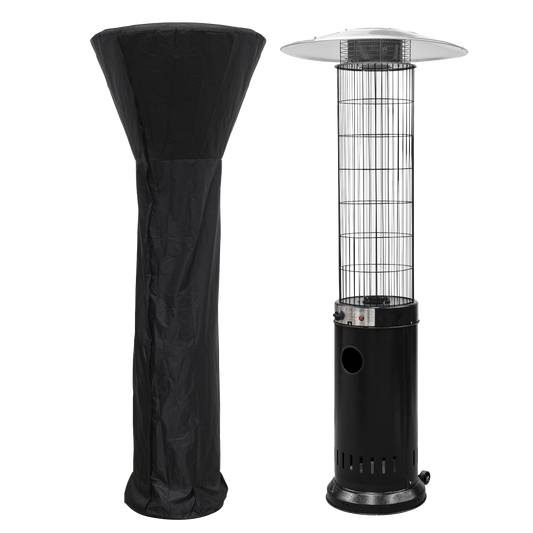 Dellonda Gas Patio Heater 13kW for Commercial & Domestic Use, Black, Supplied with Water Resistant Cover