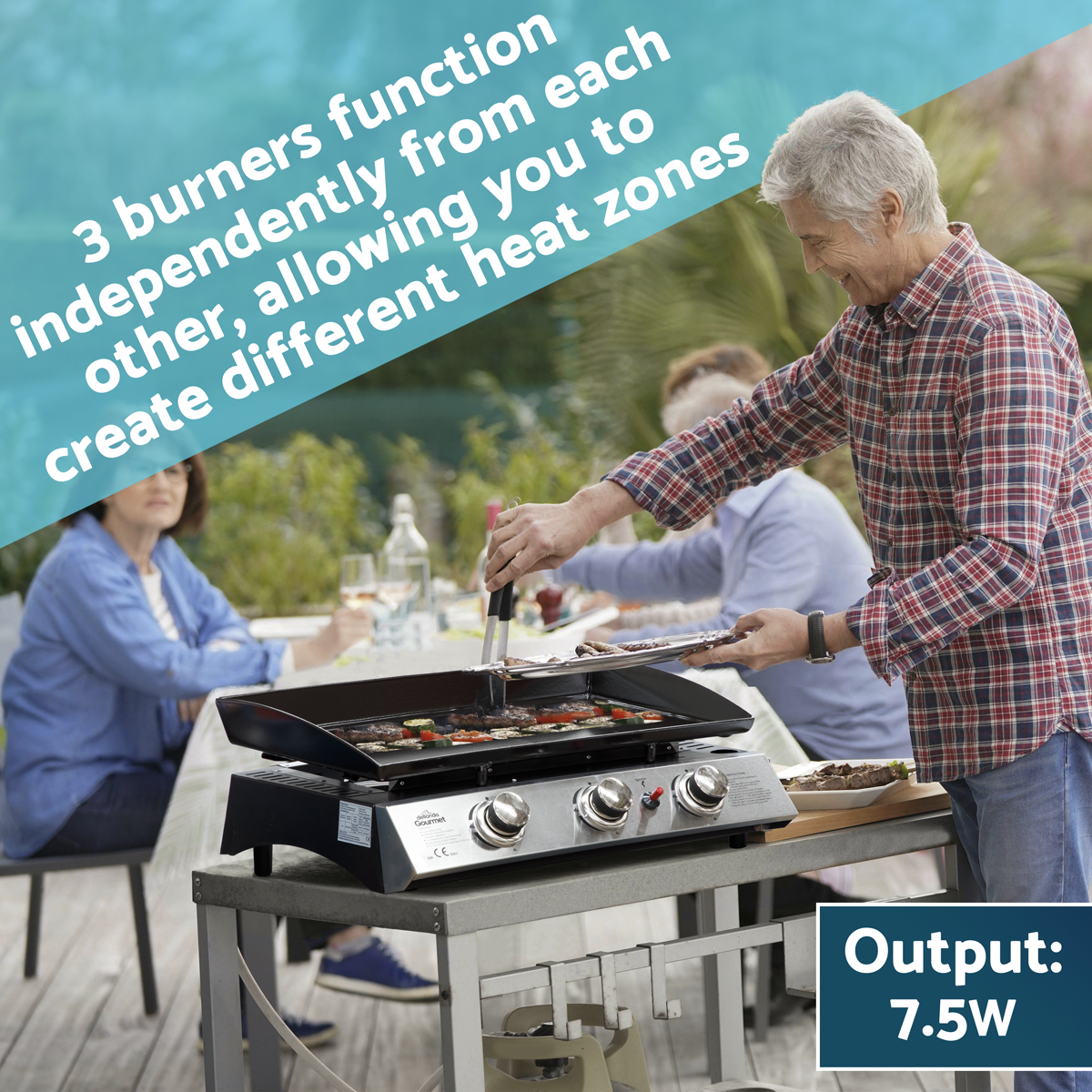 Dellonda 3 Burner Portable Gas Plancha