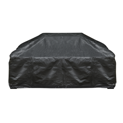 Dellonda 35" Square Outdoor Fire Pit, Mesh Screen Lid, Black with Water Resistant Drawstring Cover